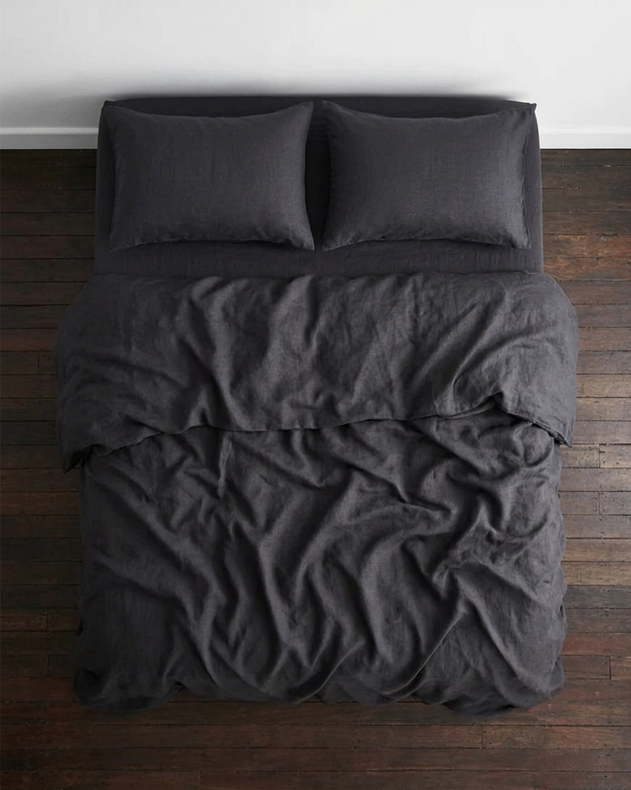 Stonewashed Linen Sheet Set — Slate