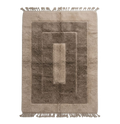 Taupe Bordered Moroccan Shag Rug