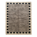 Grey Bordered Moroccan Shag Rug