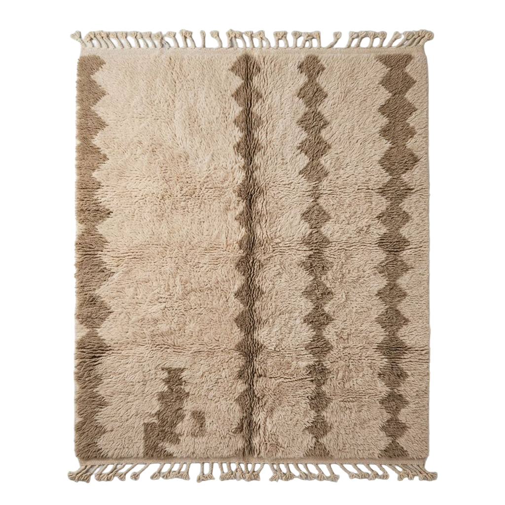 Cream Tribal Moroccan Shag Rug