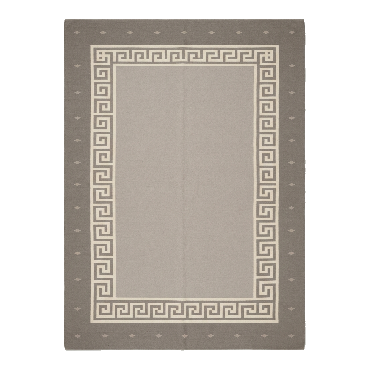 Grey Greek Key Flatweave Rug
