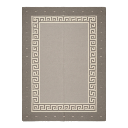 Grey Greek Key Flatweave Rug
