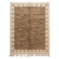 Brown Bordered Moroccan Shag Rug