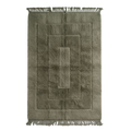 Olive Green Bordered Moroccan Shag Rug