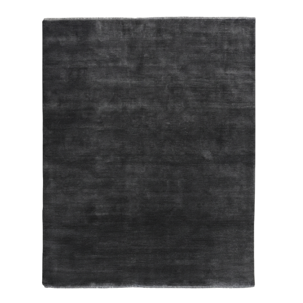Charcoal Solid Hand-Knotted Rug