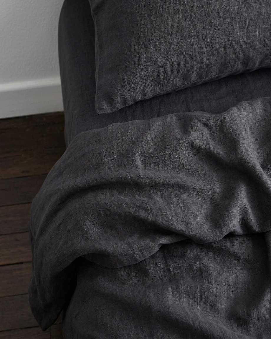 Stonewashed Linen Sheet Set — Slate