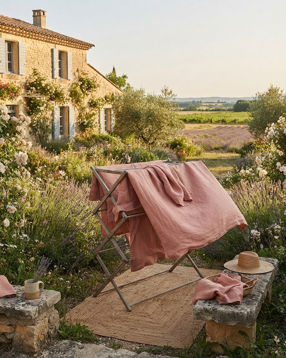 Stonewashed Linen Sheet Set — Light Salmon