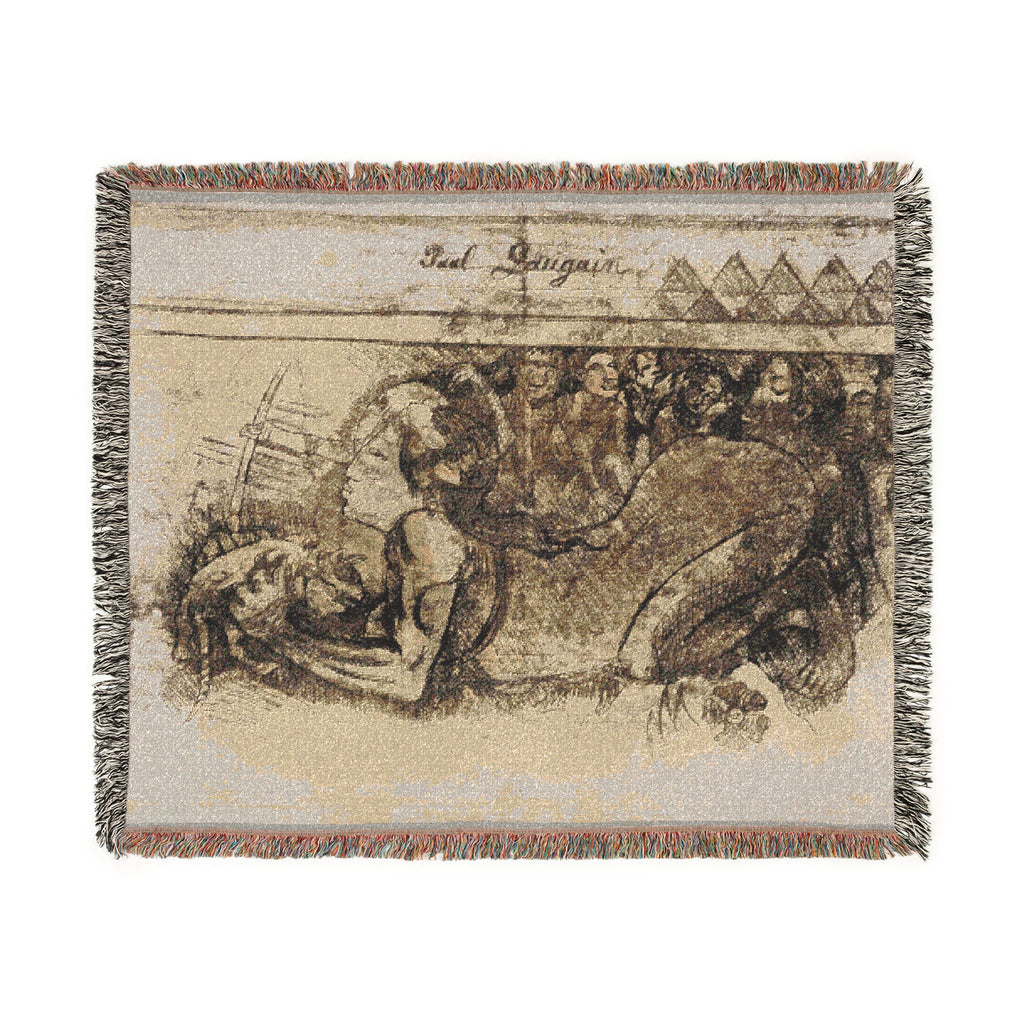 Paul Gauguin - Woman with a Cat | Woven Tapestry Blanket