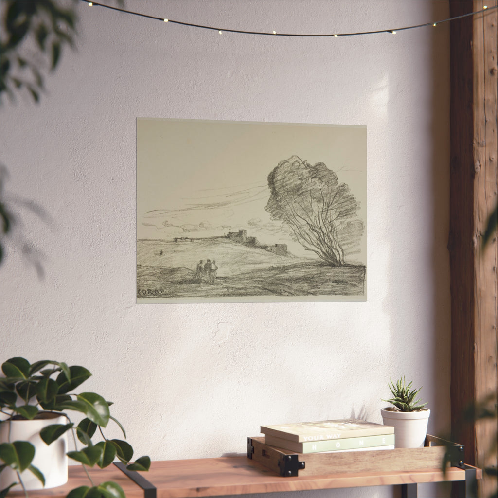 Jean Baptiste Camille Corot - The Isolated Fort | Fine Art Poster
