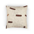 Ochre Brush Marks Woven Pillow
