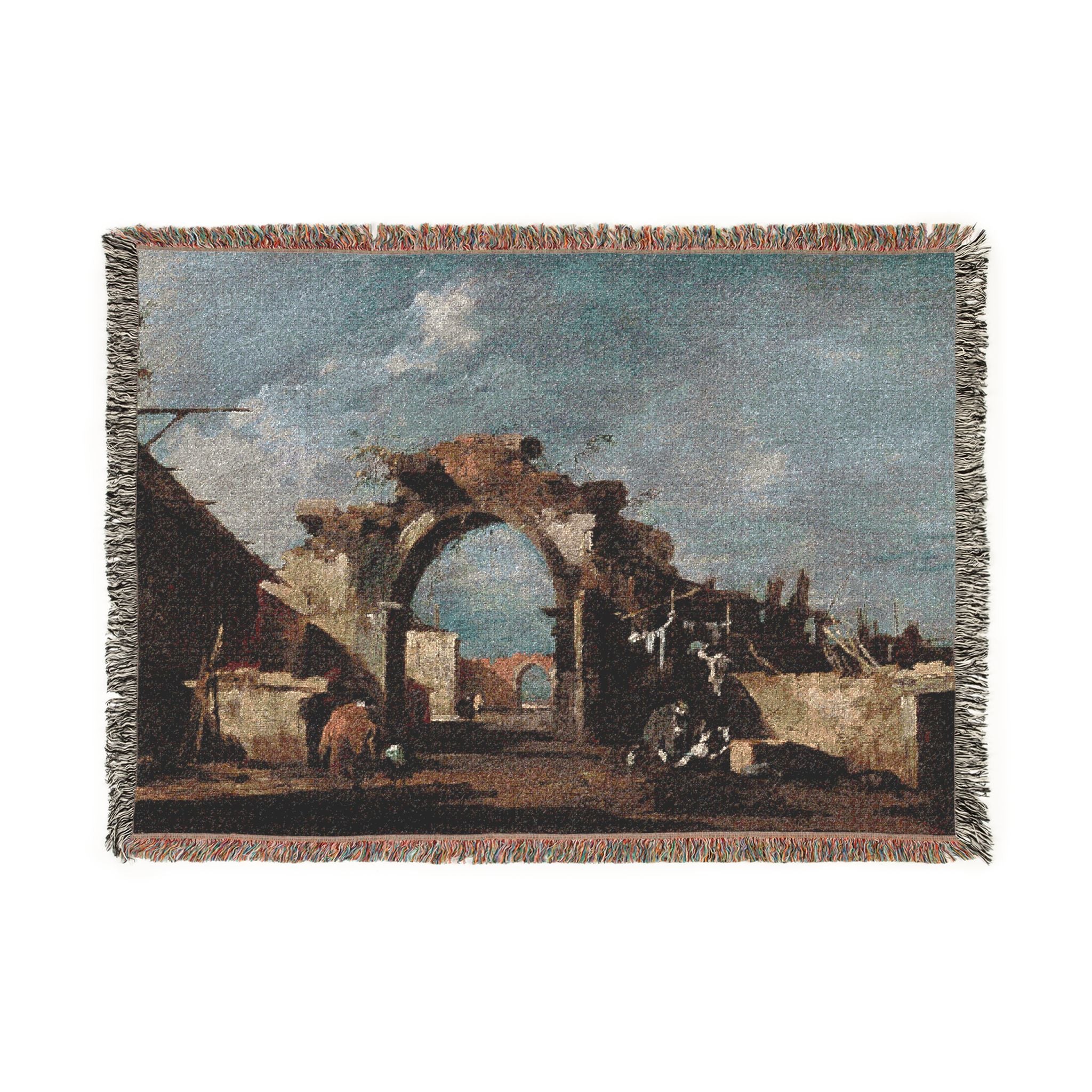 Francesco Guardi - Ruined Archway | Woven Tapestry Blanket