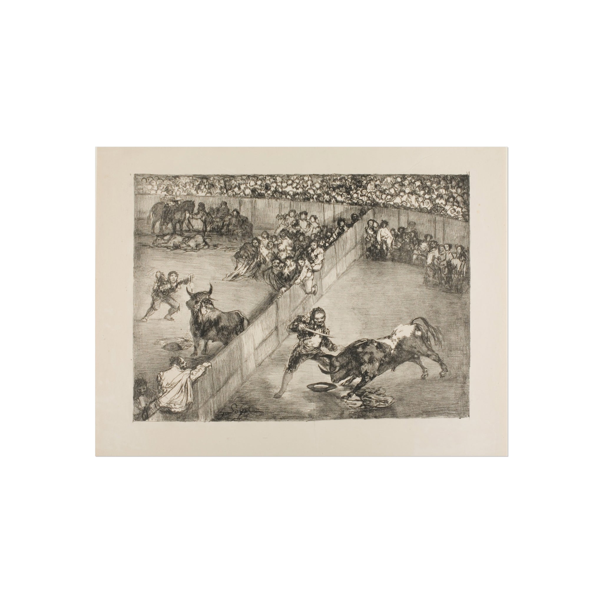 Francisco José de Goya y Lucientes - Bullfight in a divided ring, from The Bulls of Bordeaux | Fine Art Poster