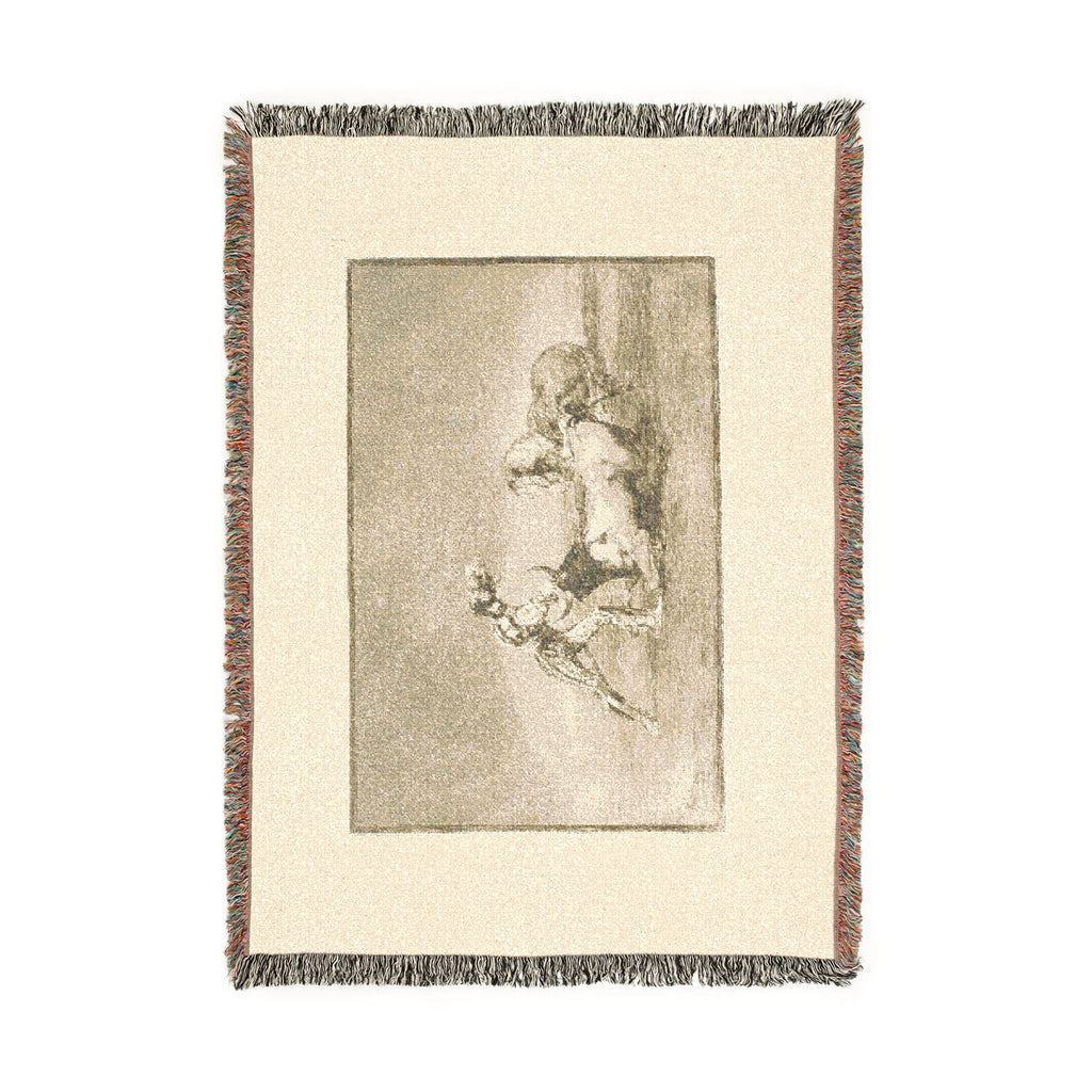 Francisco José de Goya y Lucientes - A Spanish knight kills the bull after having lost his horse, plate nine from The Ar | Woven Tapestry Blanket