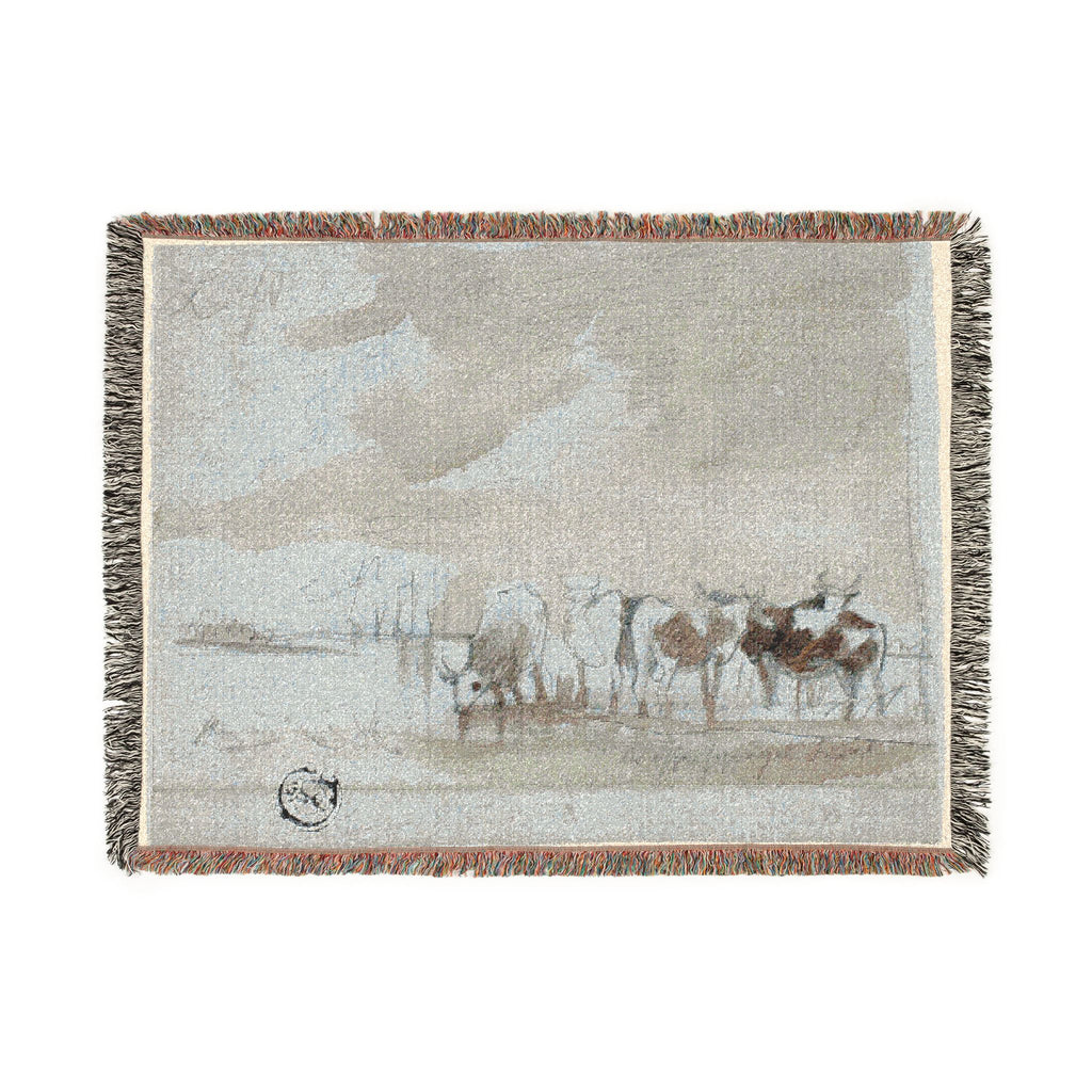 Aelbert Cuyp - Cattle in Water | Woven Tapestry Blanket