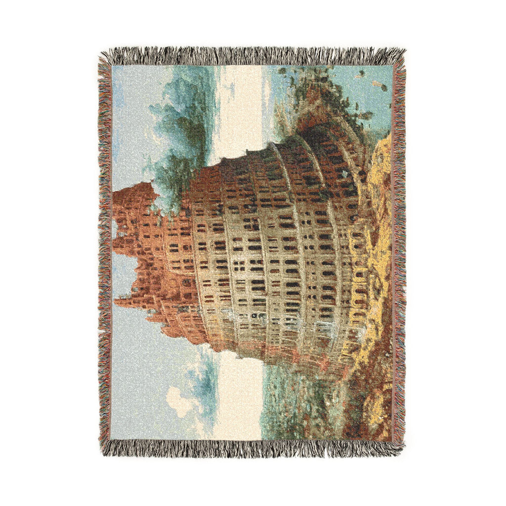 Pieter Bruegel the Elder - The Tower of Babel (Rotterdam) - Google Art Project - edited | Woven Tapestry Blanket