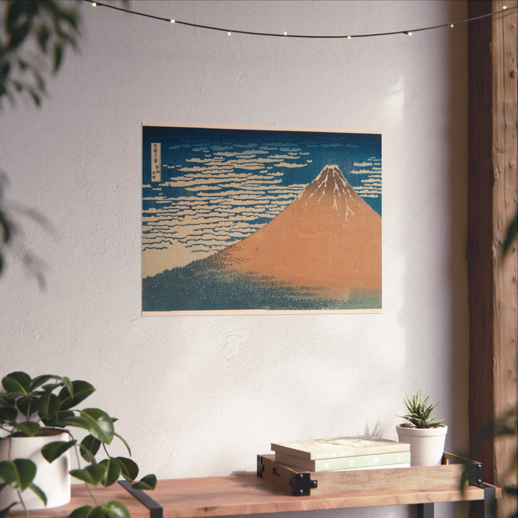 Katsushika Hokusai - Fine Wind, Clear Morning (Red Fuji) | Fine Art Poster