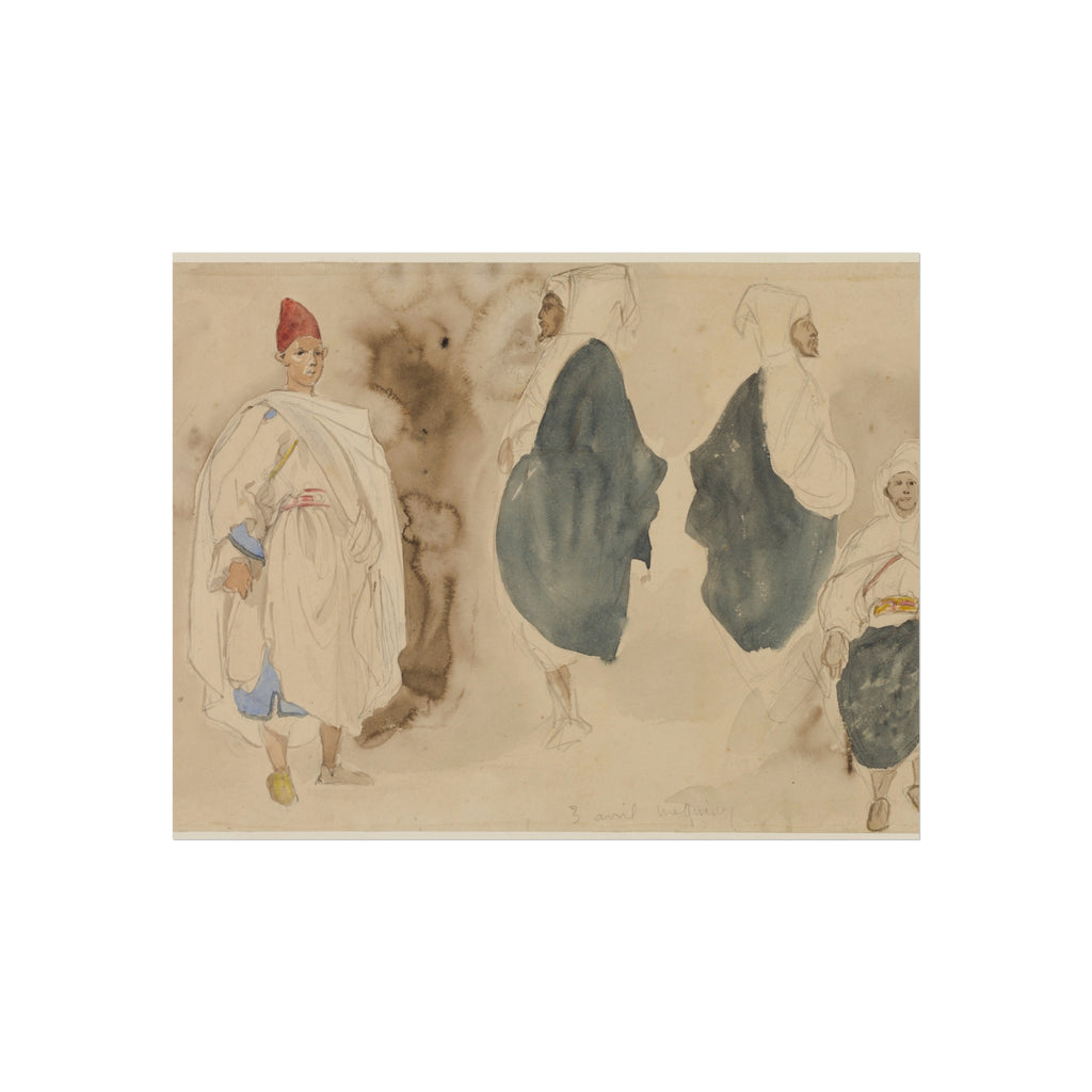 Eugène Delacroix - Four Sketches of Arab Men | Fine Art Poster