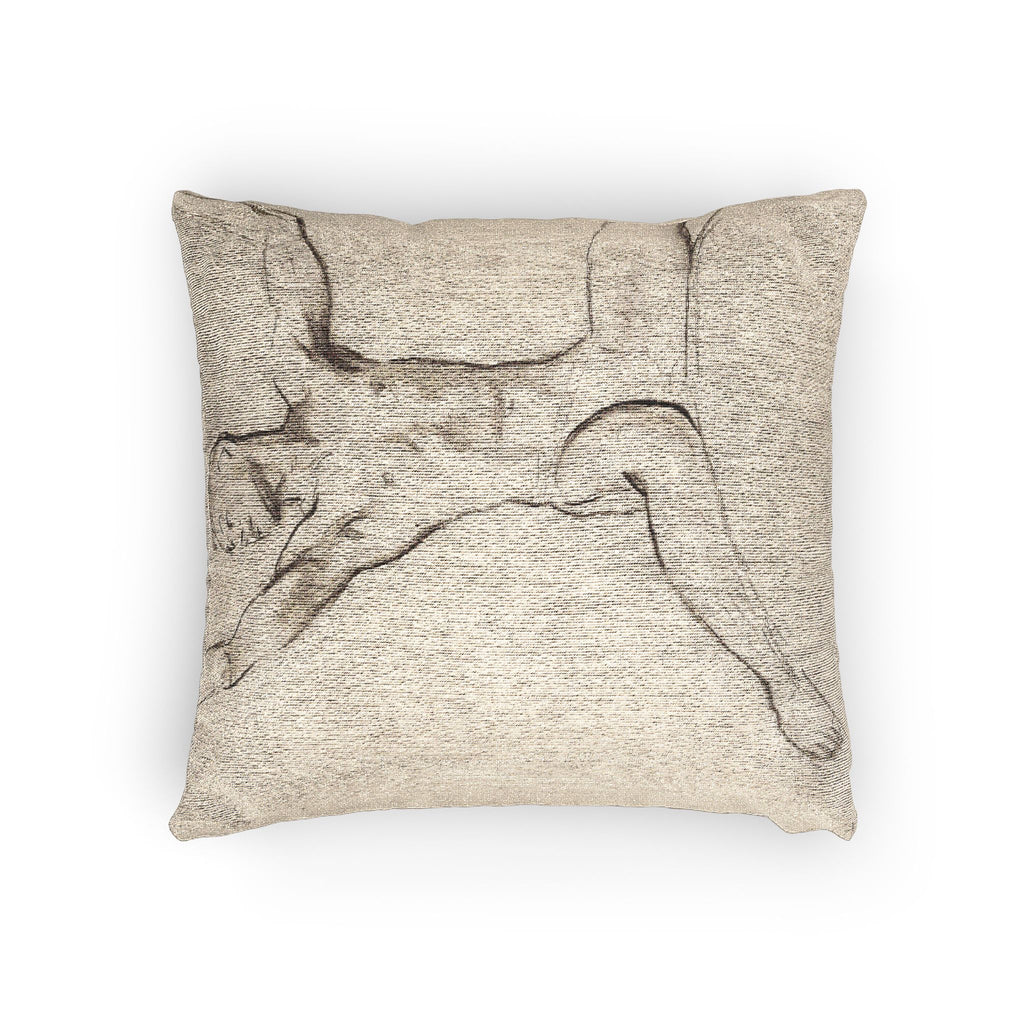 John Singer Sargent - Seated Male Nude, Arms Uplifted | Woven Pillow