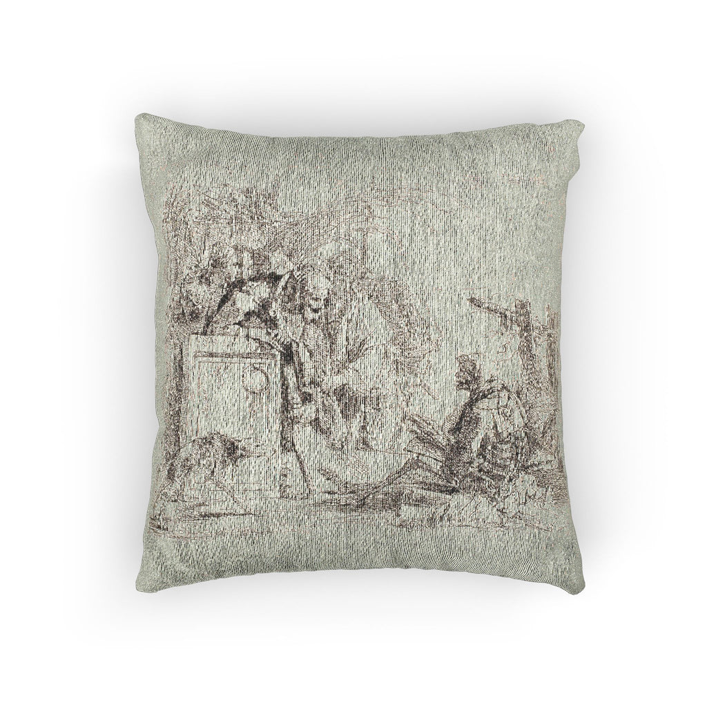 Giovanni Battista Tiepolo - Death Giving Audience, from Capricci | Woven Pillow