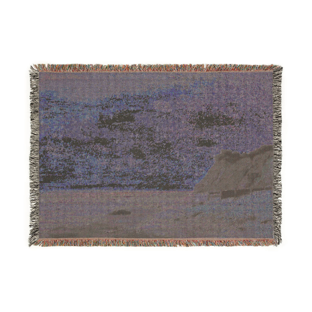 Gustave Courbet - Cliffs on the Sea Coast Small Beach, Sunrise (Falaise au bord de la mer, vu Petite Plage, soleil levan | Woven Tapestry Blanket