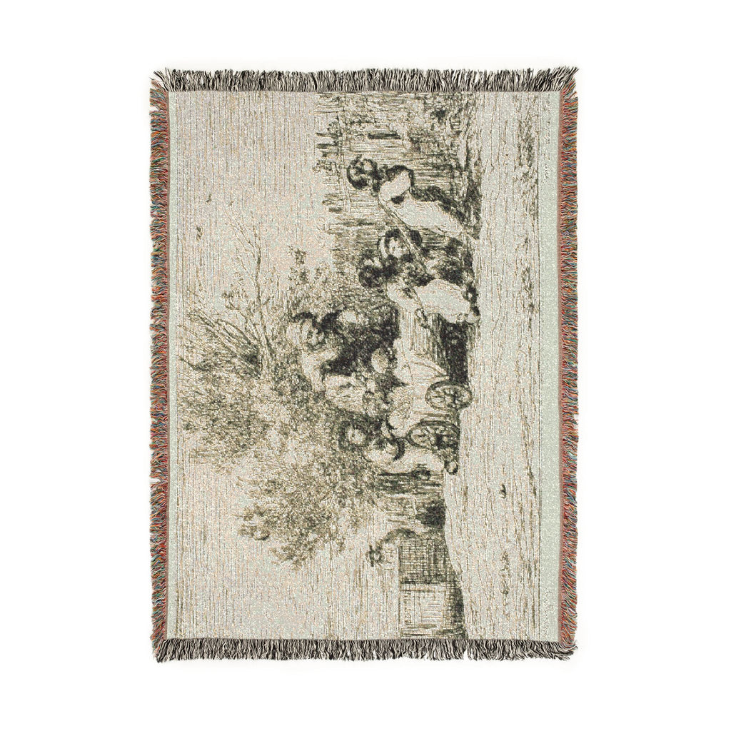 Charles François Daubigny - The Heritage of the Wagon (The Children with the Wagon) | Woven Tapestry Blanket