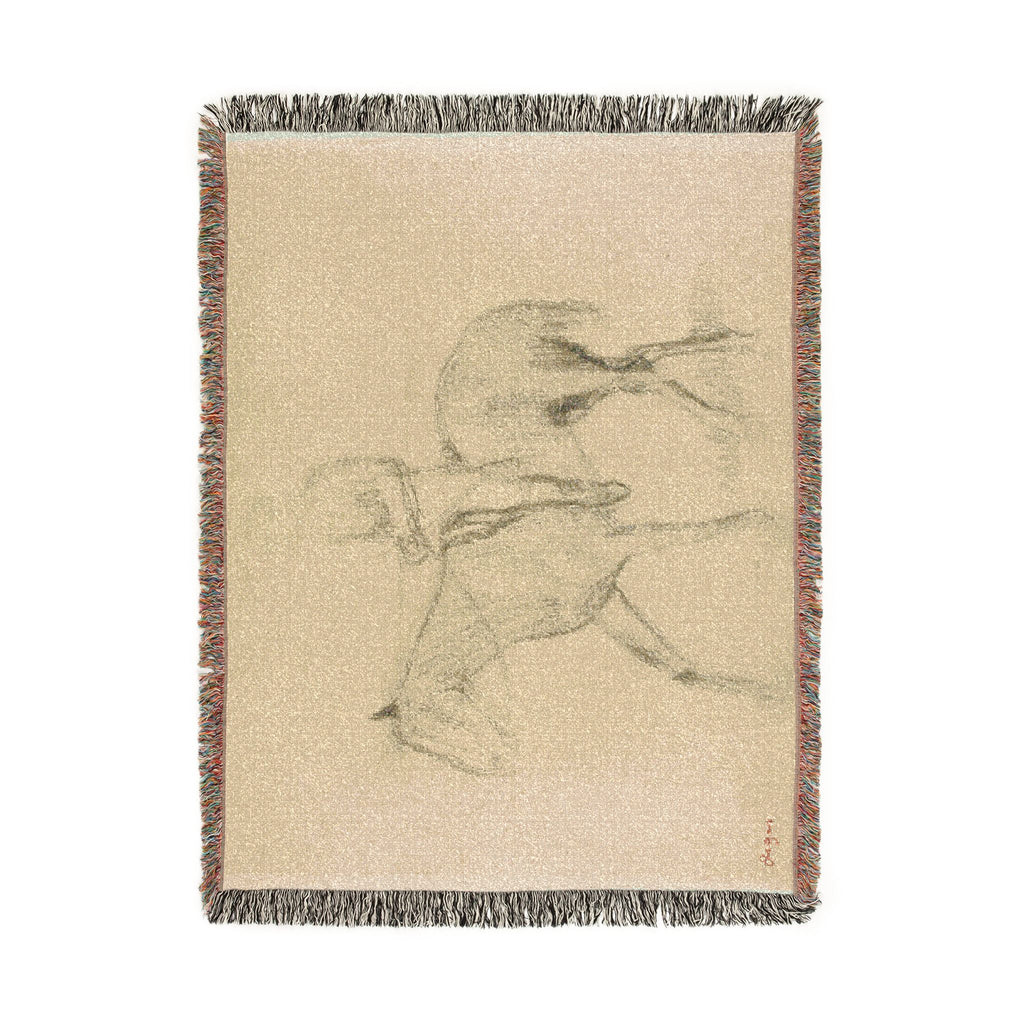 Hilaire Germain Edgar Degas - Horse and Rider | Woven Tapestry Blanket