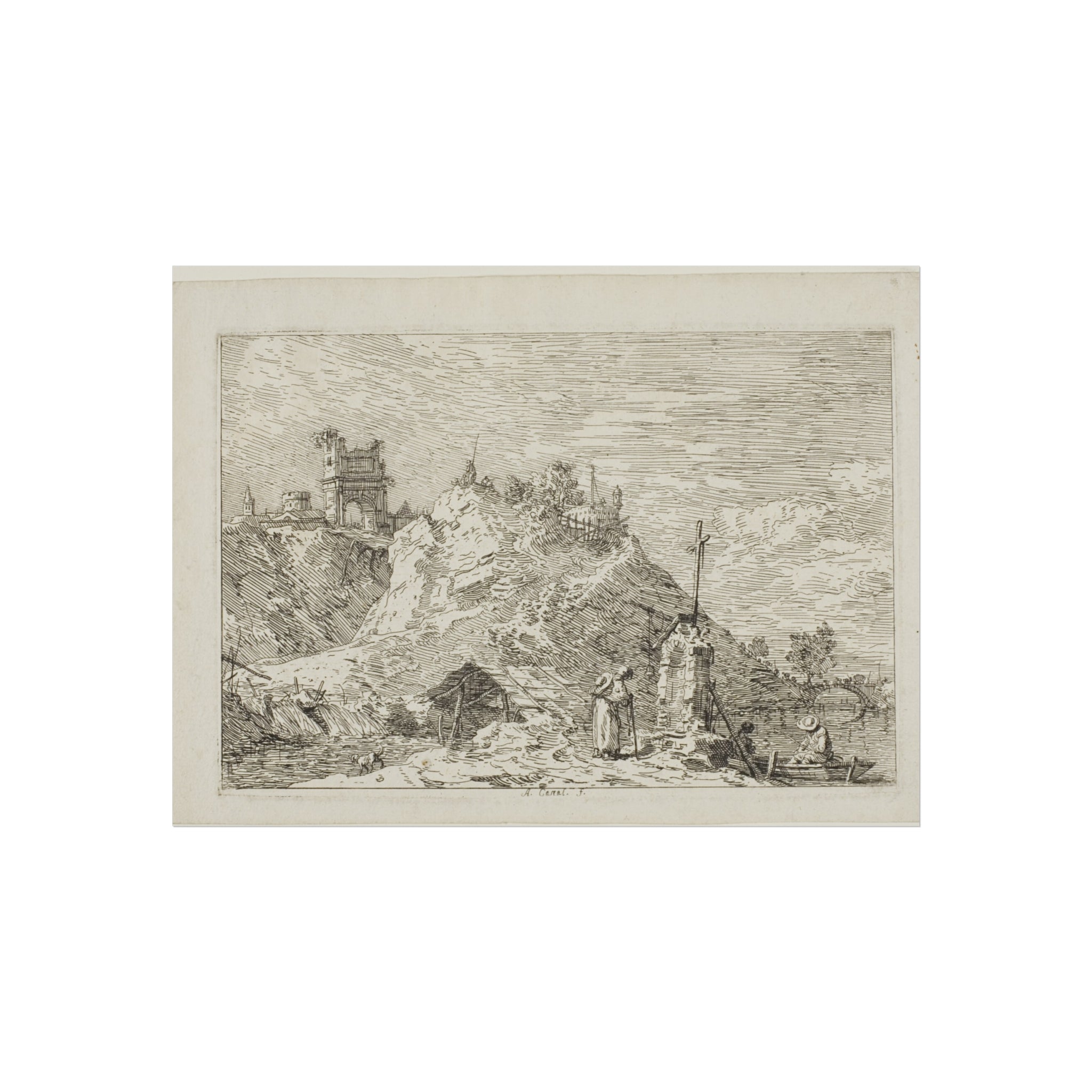 Canaletto - Landscape with the Pilgrim at Prayer, from Vedute | Fine Art Poster