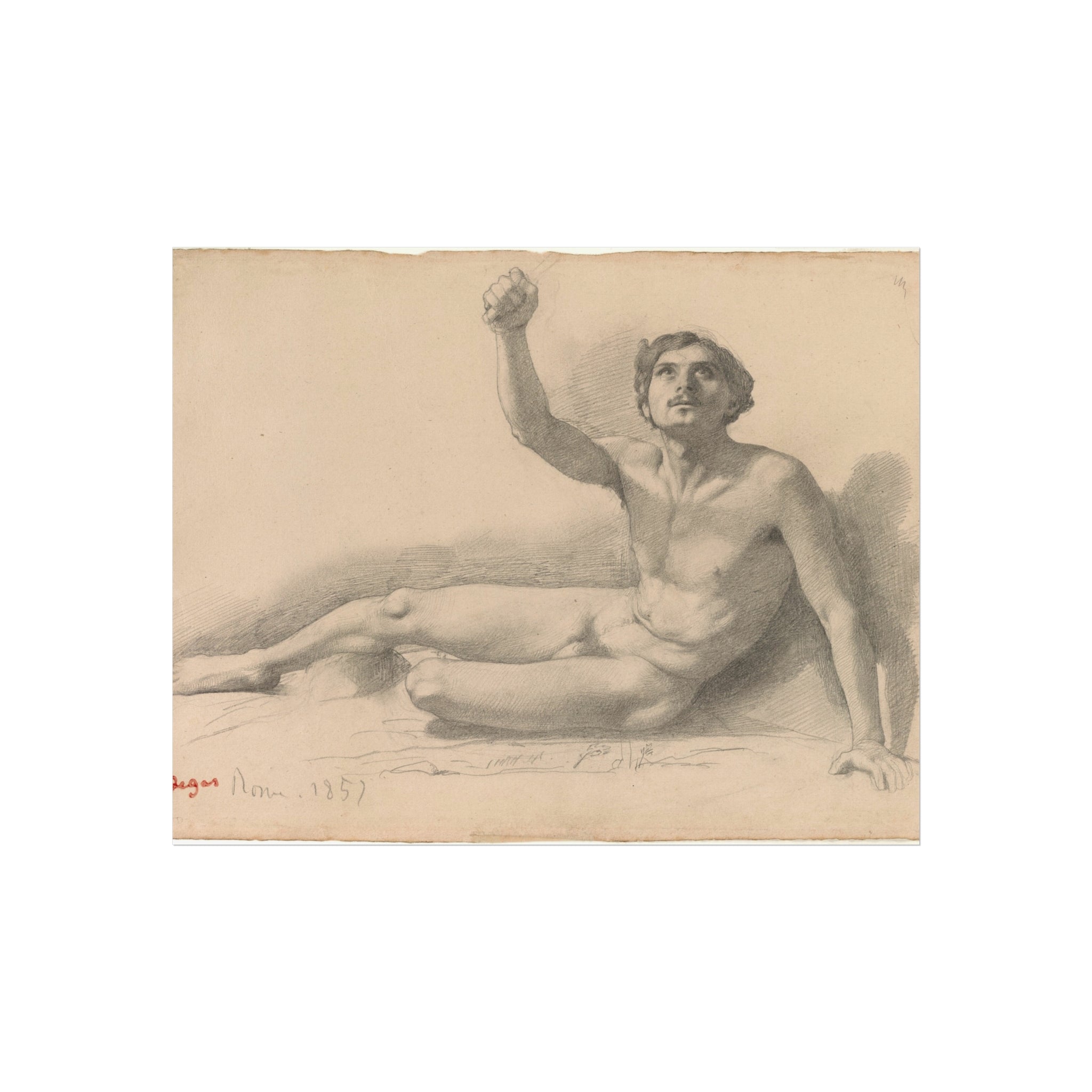 Study of a Male Nude Edgar Degas Fine Art Poster