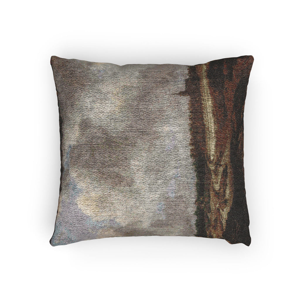 Dresden, Gemäldegalerie Alte Meister, Jacob van Ruisdael, ein Walddorf hinter Dünen | Woven Pillow