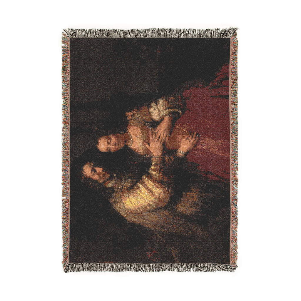 Rembrandt Harmensz. van Rijn - Portret van een paar als oudtestamentische figuren, genaamd 'Het Joodse bruidje' - Google | Woven Tapestry Blanket