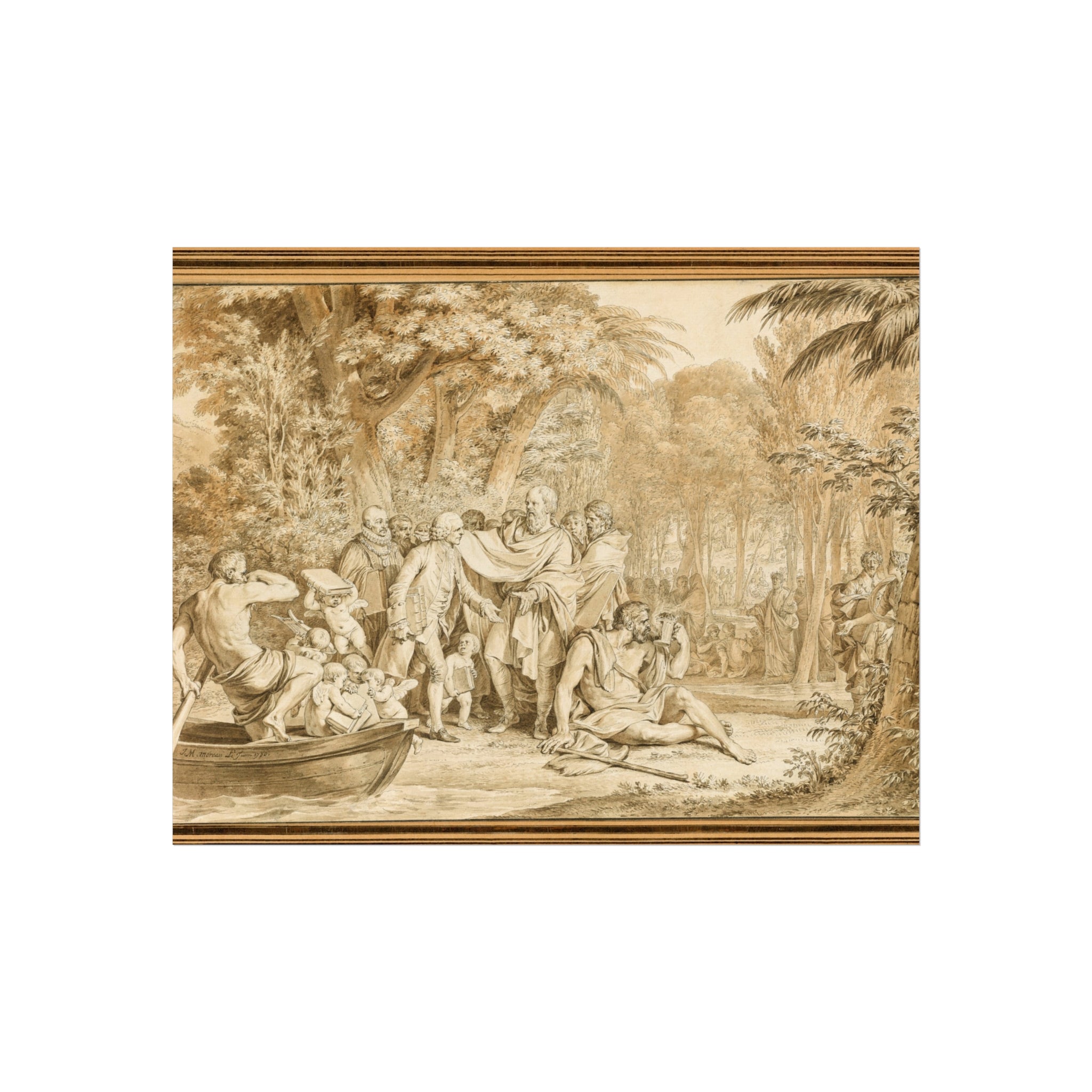 The Arrival of Jean-Jacques Rousseau to the Champs-Élysées Jean Michel Moreau Fine Art Poster
