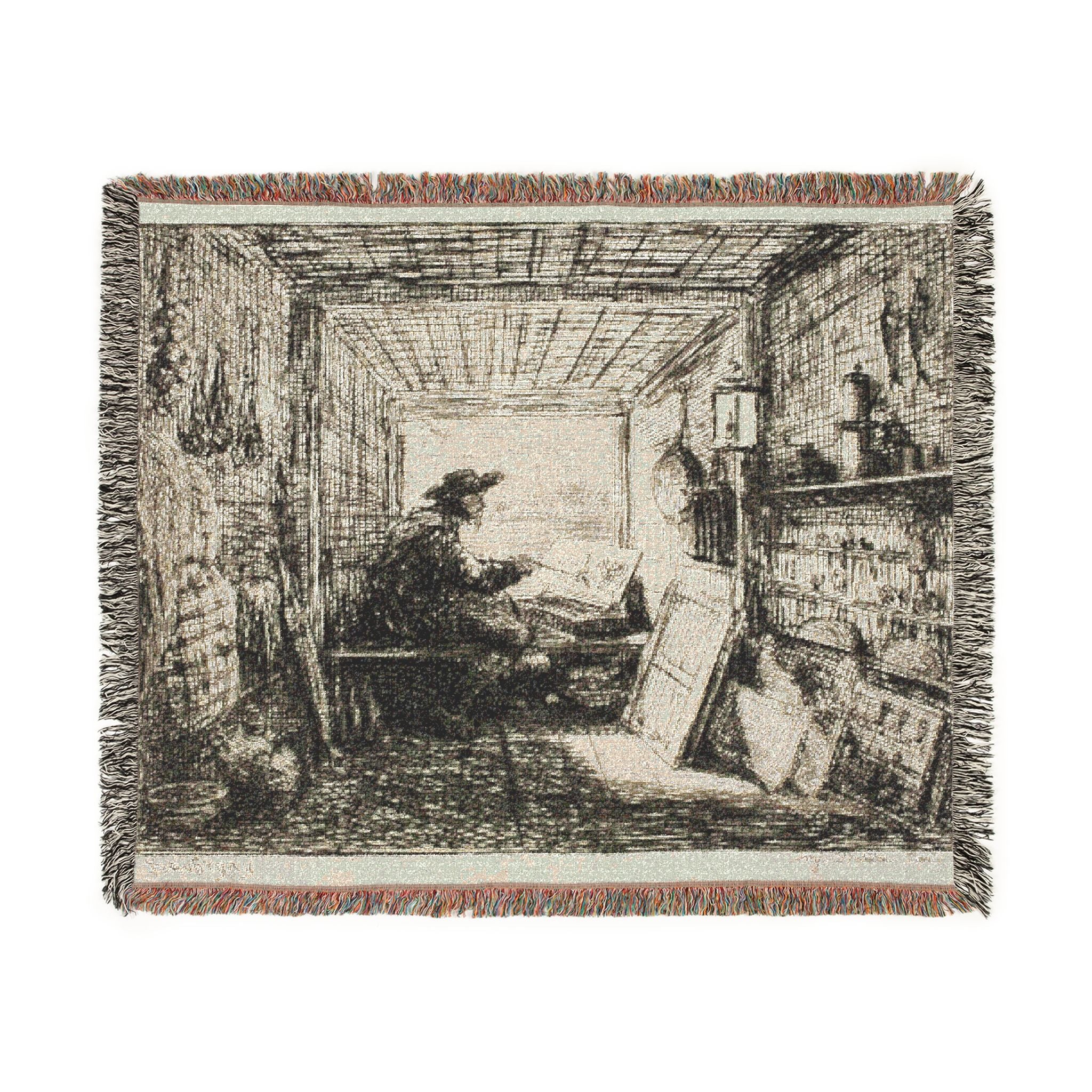 The Boat Studio Charles François Daubigny Tapestry Blanket