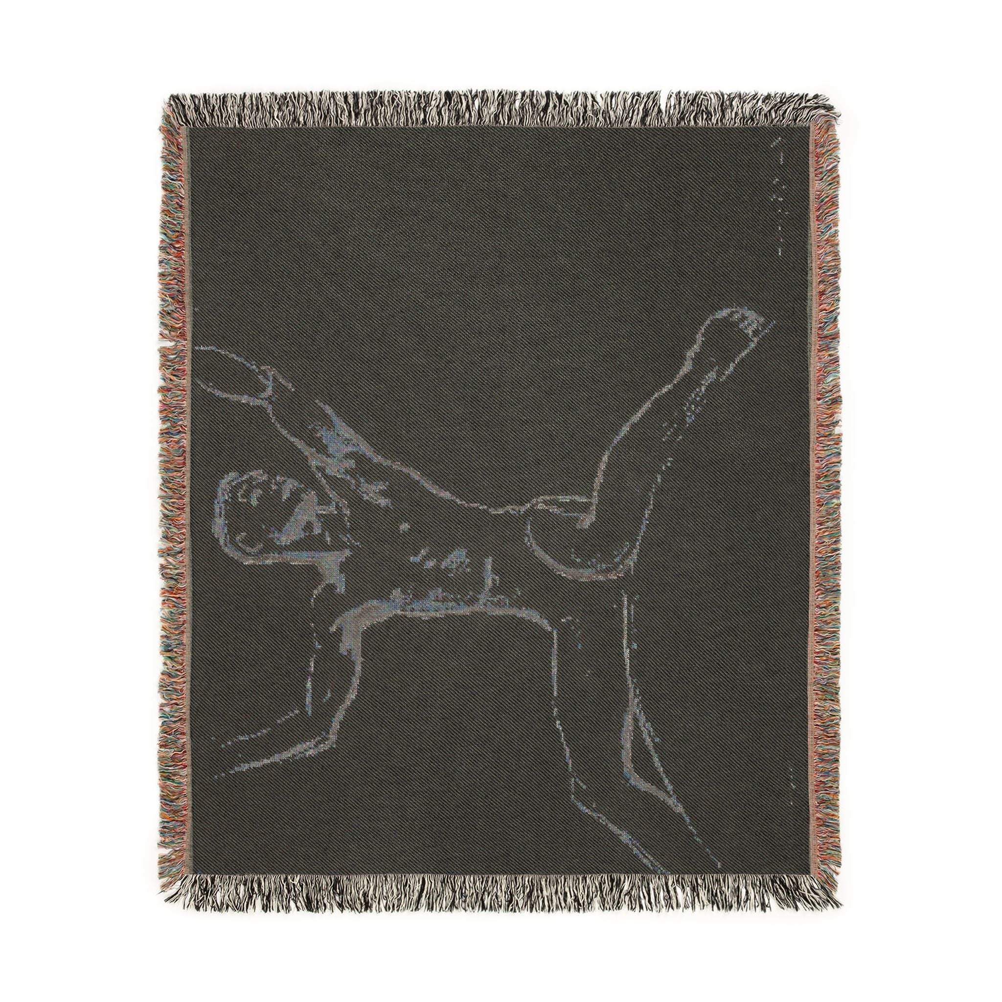 John Singer Sargent - Seated Male Nude, Arms Uplifted | Woven Tapestry Blanket