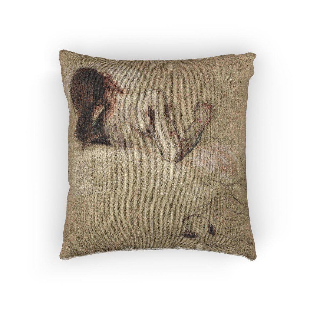 Eugène Delacroix - Crouching Woman | Woven Pillow