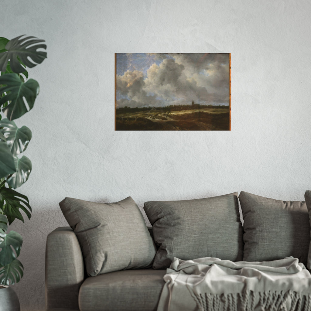 Dresden, Gemäldegalerie Alte Meister, Jacob van Ruisdael, ein Walddorf hinter Dünen | Fine Art Poster