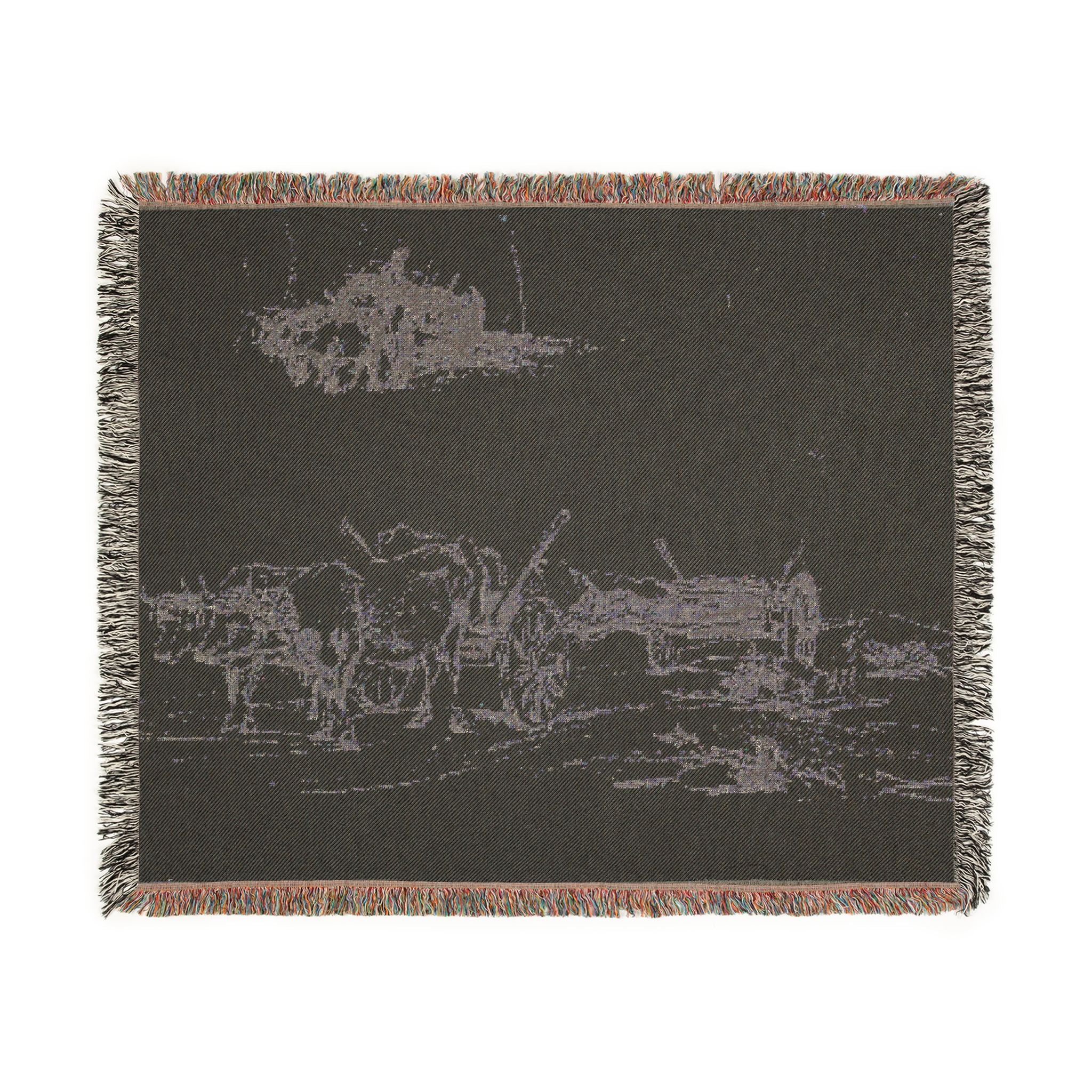 Charles François Daubigny - Two Sketches of Oxen Hauling a Log | Woven Tapestry Blanket