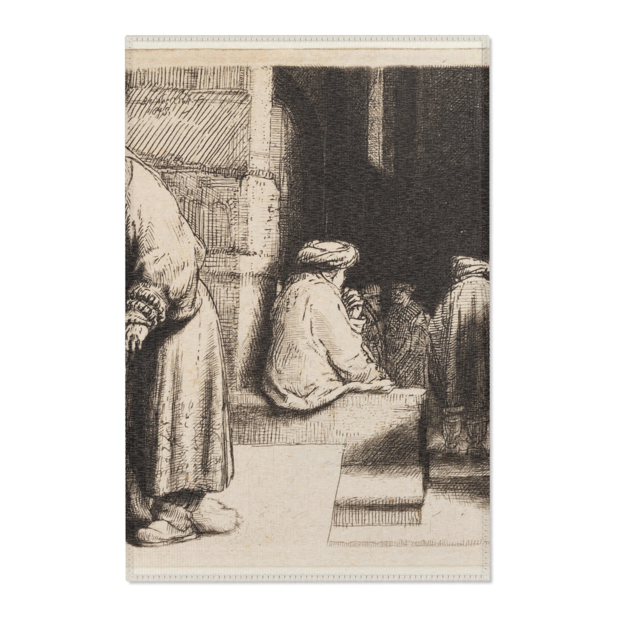 Rembrandt van Rijn - Jews in the Synagogue | Area Rug