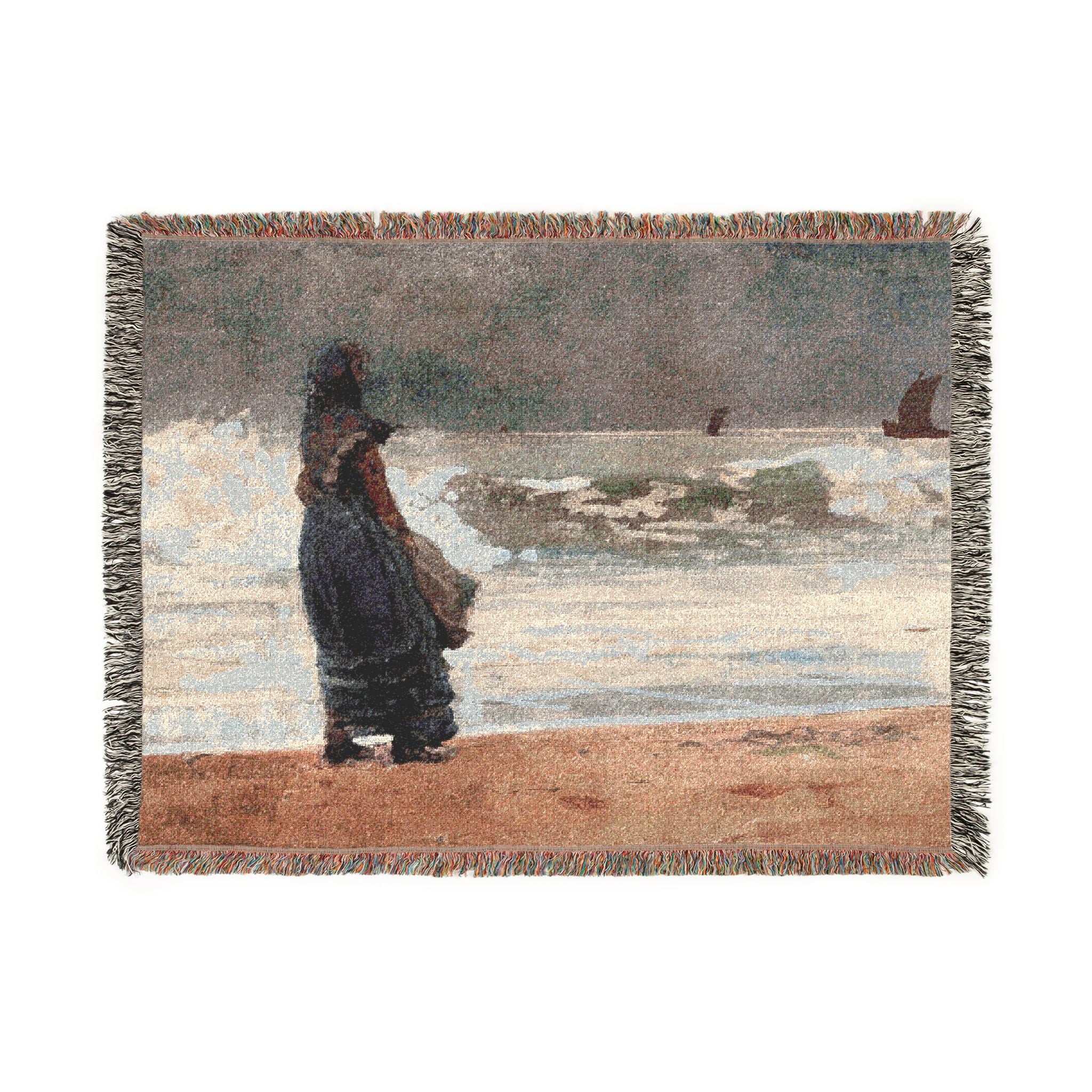 Winslow Homer - The Watcher, Tynemouth | Woven Tapestry Blanket