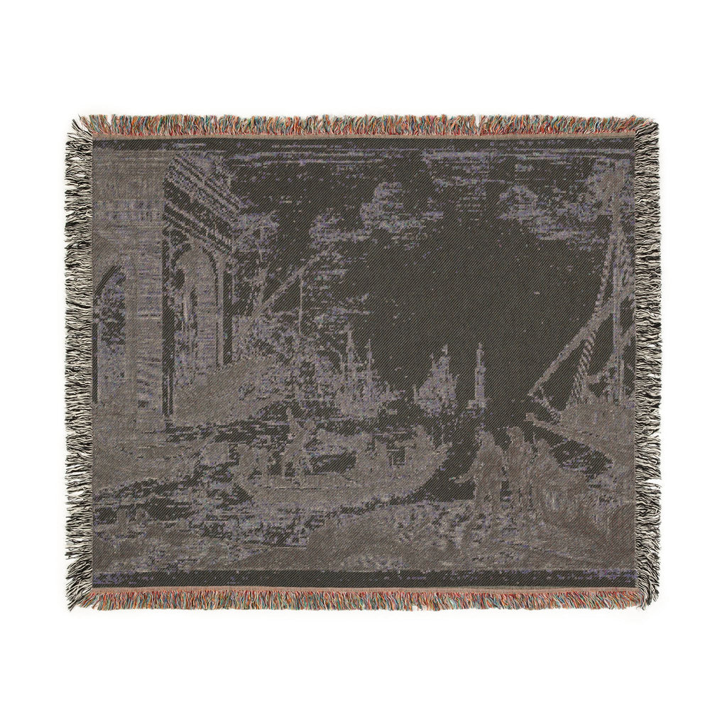 Claude Lorrain - Harbor Scene with a Lighthouse | Woven Tapestry Blanket