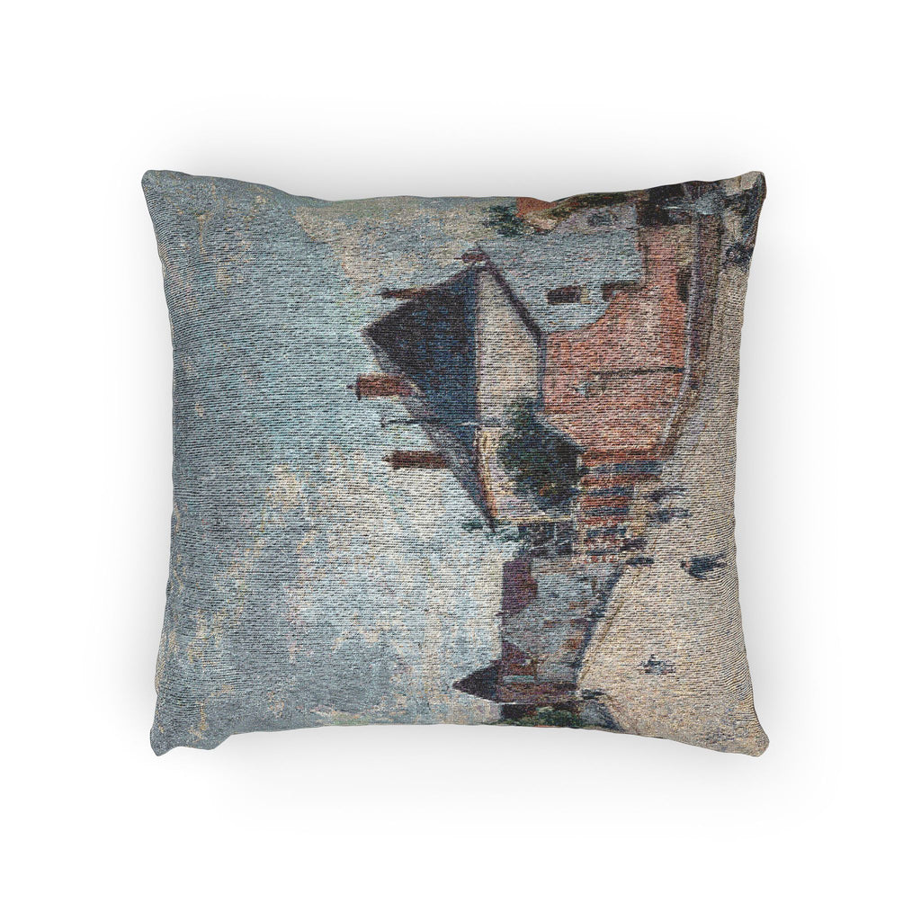 Alfred Sisley - Street in Moret | Woven Pillow