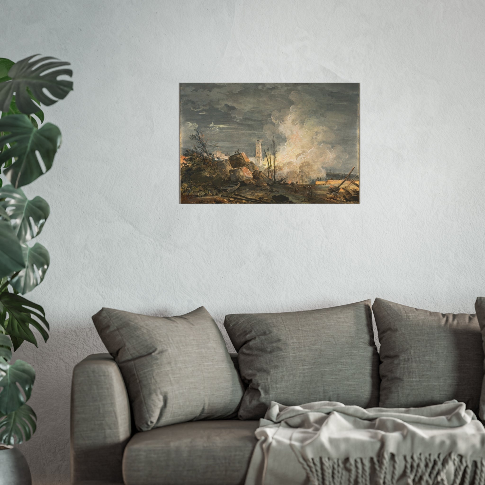 Louis Gabriel Moreau - Fire in the Port | Fine Art Poster