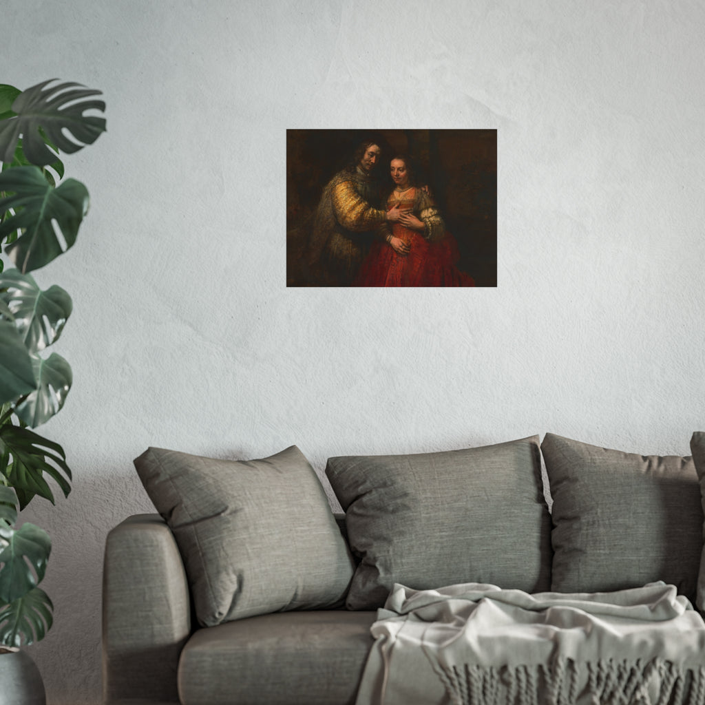 Rembrandt Harmensz. van Rijn - Portret van een paar als oudtestamentische figuren, genaamd 'Het Joodse bruidje' - Google | Fine Art Poster