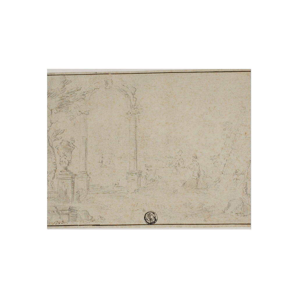 Style of Francesco Guardi - Ruins in a Park, Two Figures | Fine Art Poster