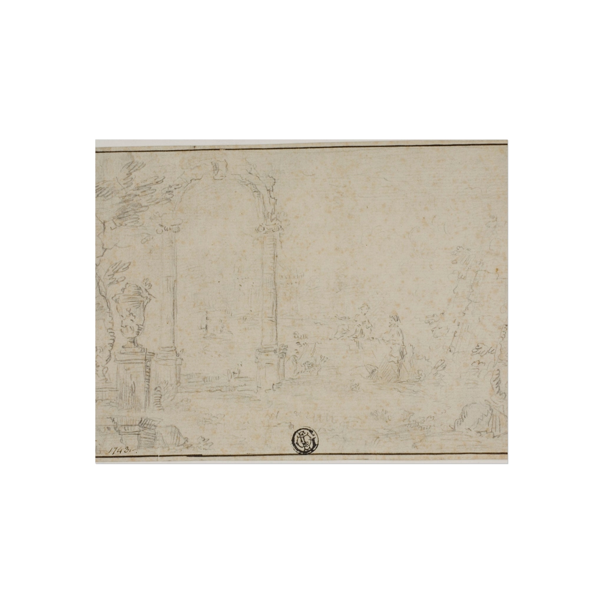 Style of Francesco Guardi - Ruins in a Park, Two Figures | Fine Art Poster