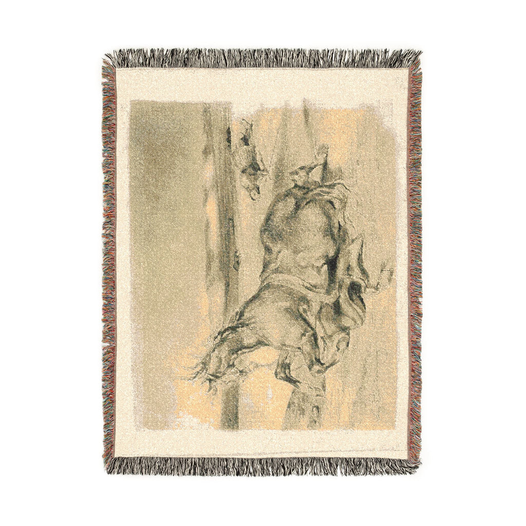 Eugène Delacroix - Fallen Horse and Dead Knight | Woven Tapestry Blanket