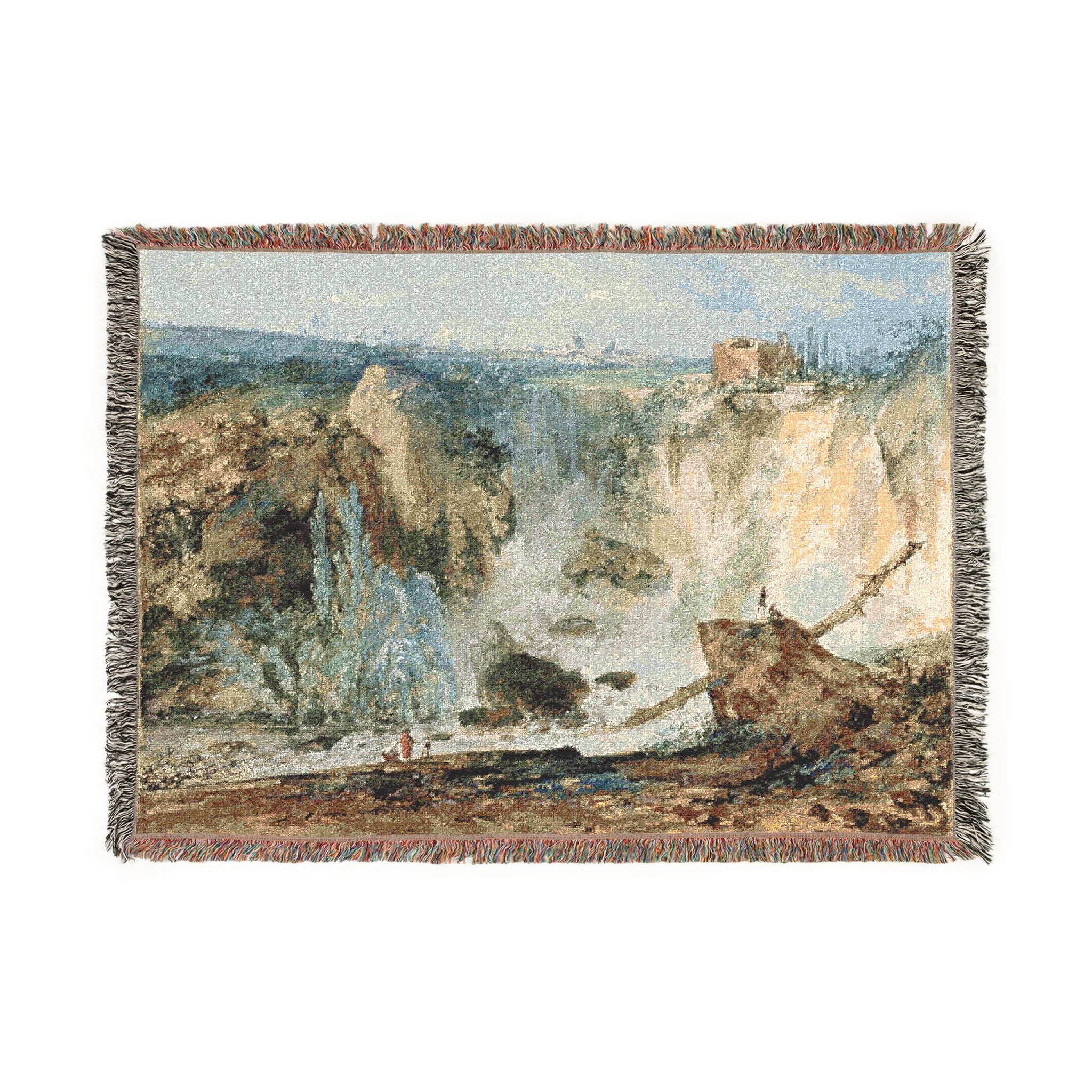 Louis Gabriel Moreau - Waterfall | Woven Tapestry Blanket