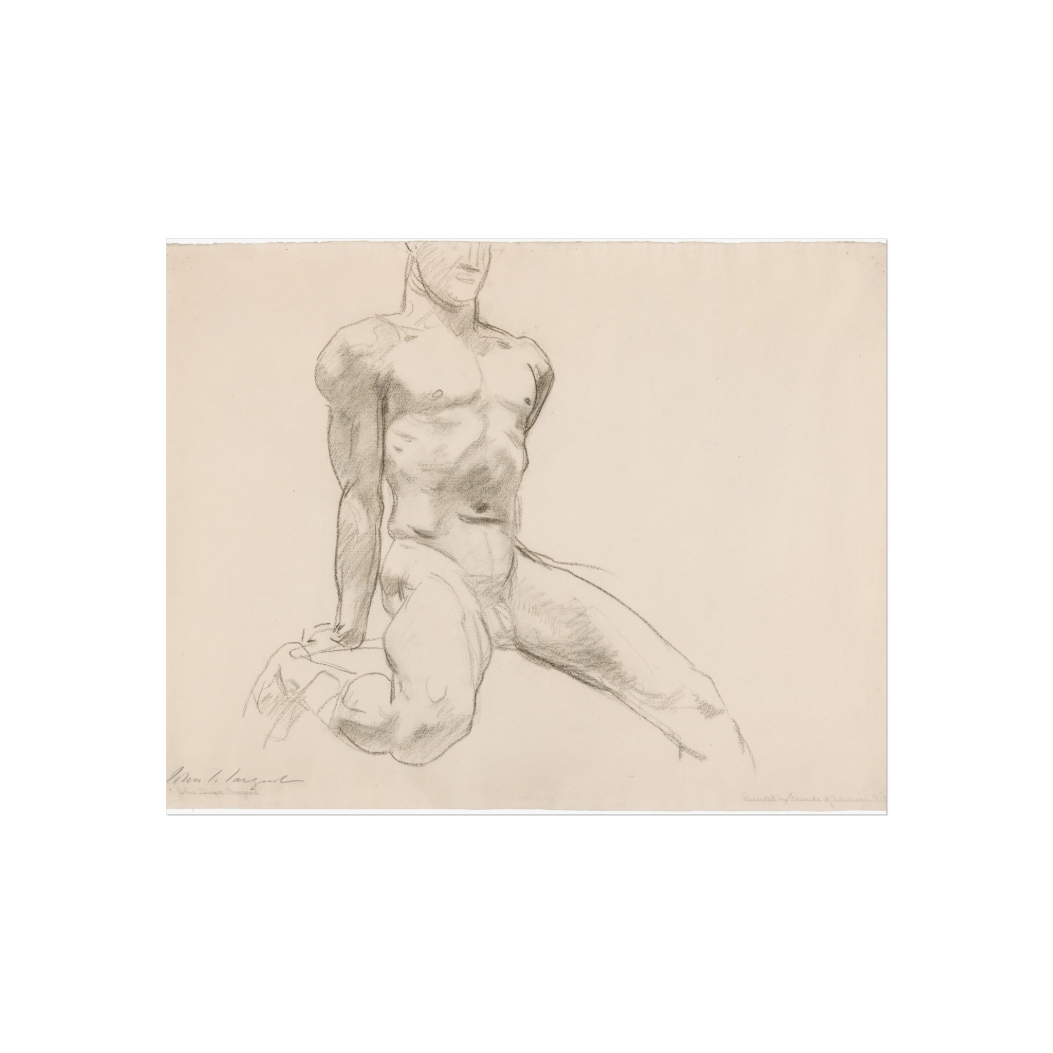 Seated Male Nude with Extended Leg John Singer Sargent Fine Art Poster