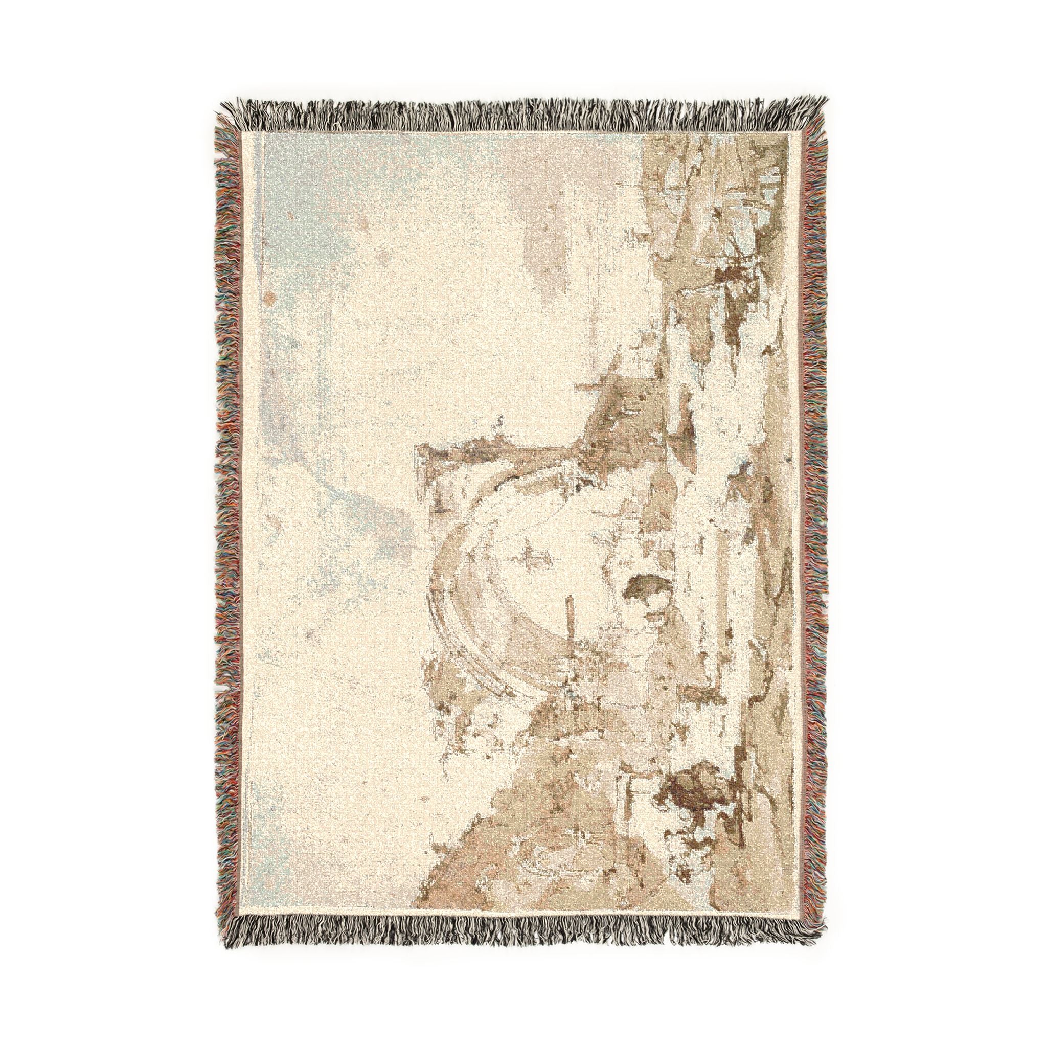 Francesco Guardi - A Capriccio with a Ruined Gothic Arch | Woven Tapestry Blanket