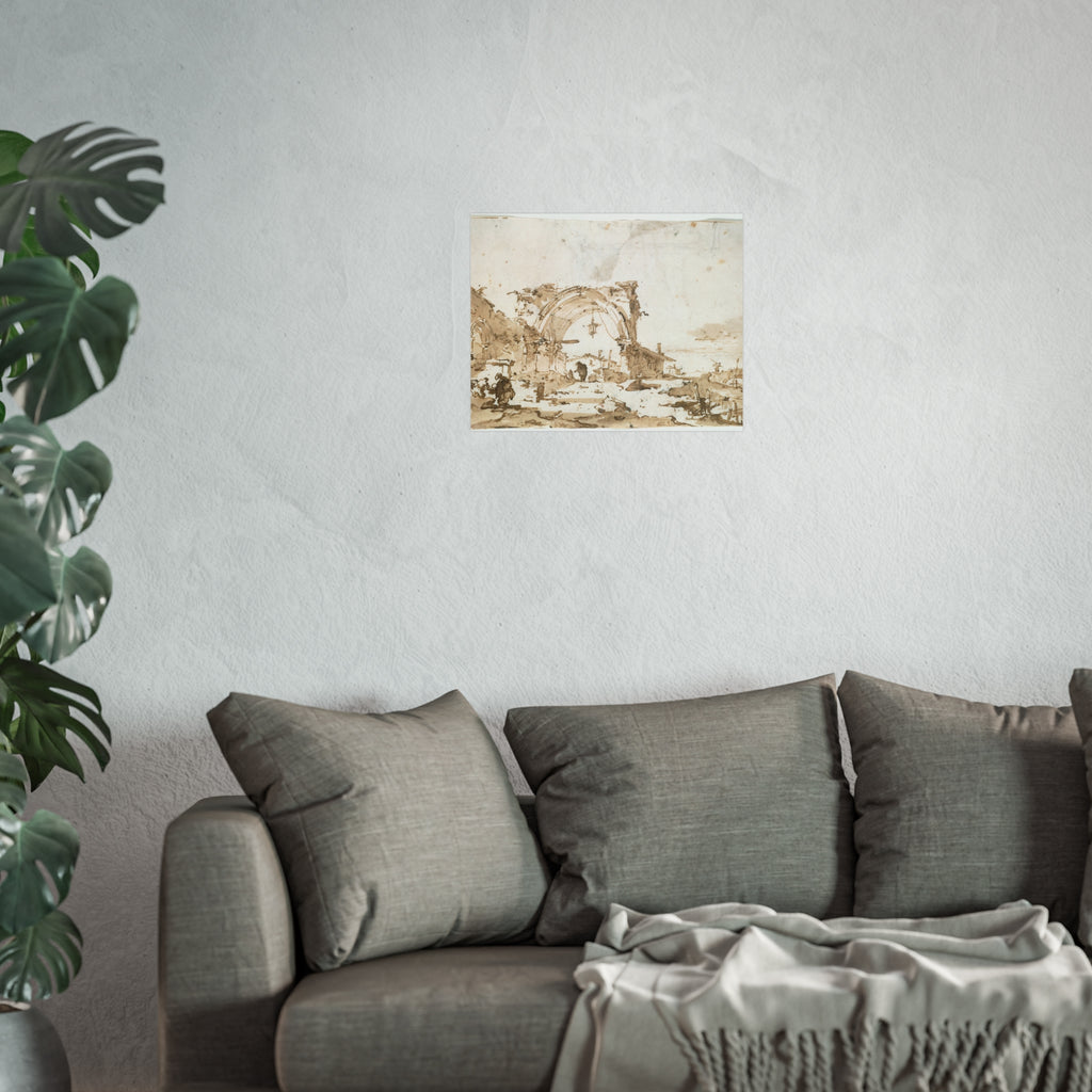 Francesco Guardi - A Capriccio with a Ruined Gothic Arch | Fine Art Poster