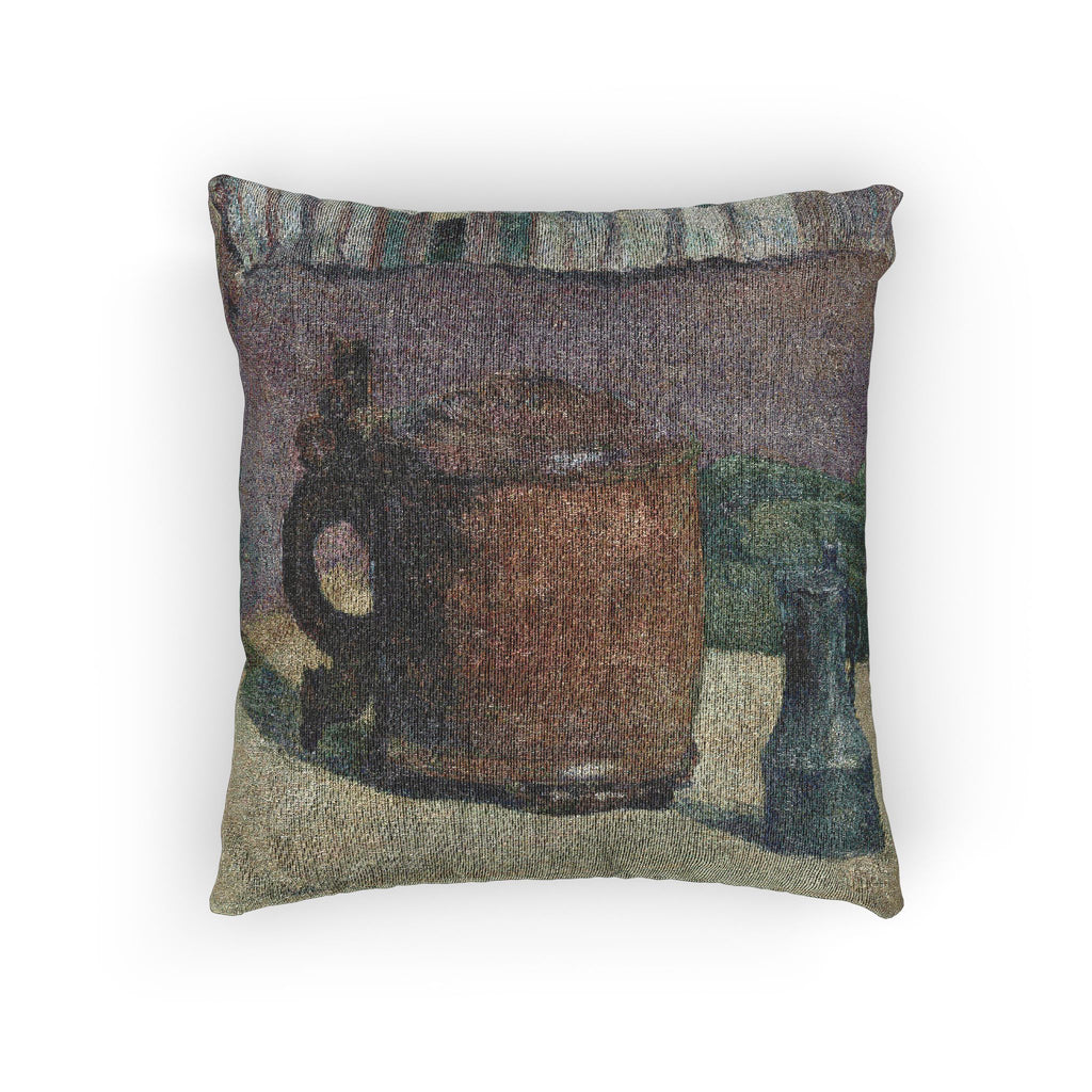 Paul Gauguin - Still Life Wood Tankard and Metal Pitcher | Woven Pillow